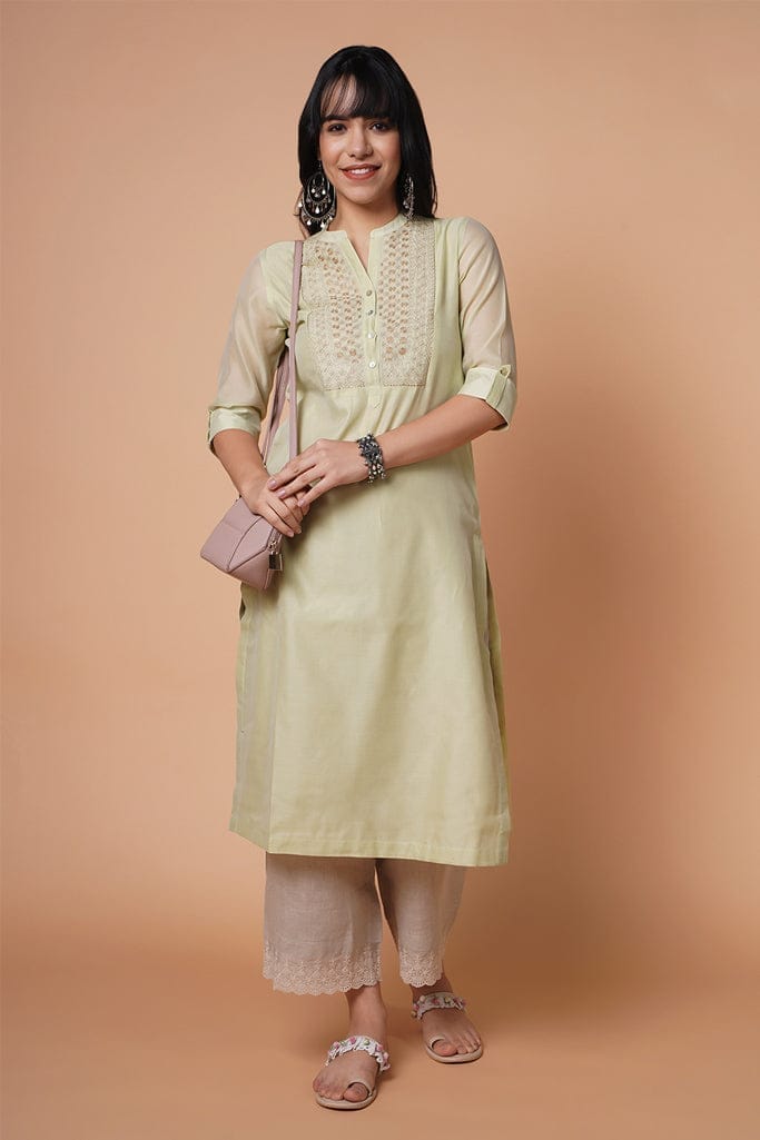 Leafy Chanderi  Kurta