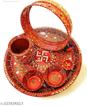  Traditional Indian Wedding Plate with intricate Meenakari work