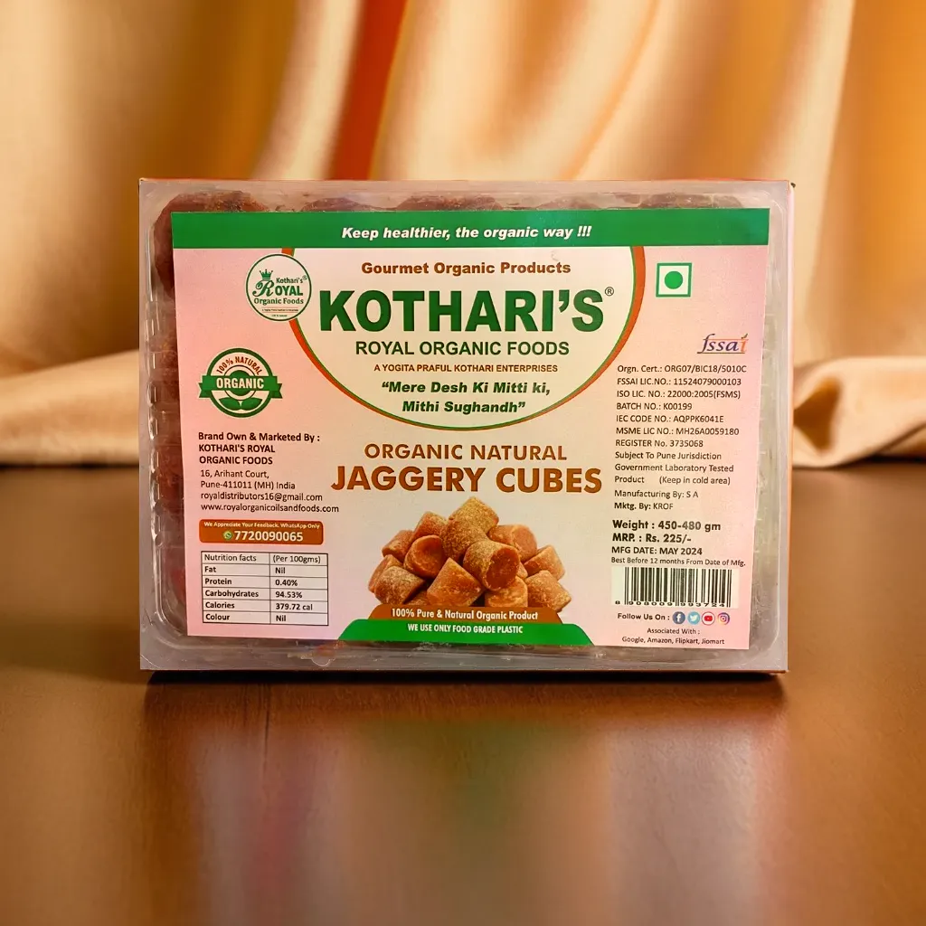 Kothari's Royal Organic Jaggery Cubes 498 GM