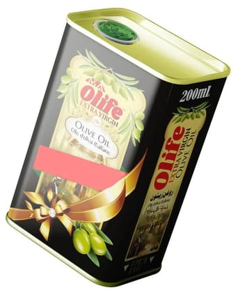 MA Olife Extra Virgin Olive Massage Oil – Pure Olive Oil, 200ml Tin – For Skin, Hair, and Multipurpose Benefits