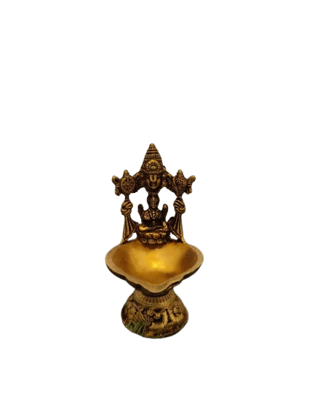  "Goddess Lakshmi Brass Diya for Diwali and Home Decor"