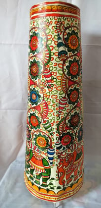 Leather Hand Painted Decorative Elephant Parade Lamp Shade