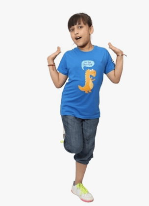 KUCHU Unisex Tshirt (6 Years- 7 Years) | Made of Super Combed Cotton-Modal Natural Fiber Better Than 100% Cotton| Soft & Breathable Fabric| Unique Digitally Printed Design |Vibrant Colour - Dino Mite