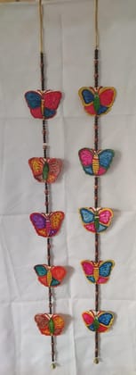 Leather Handcrafted Beaded Butterfly Wall Hanging