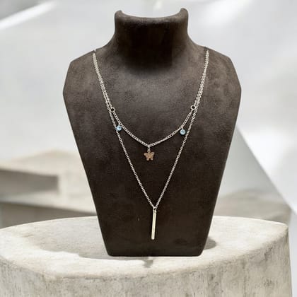 Double Line Chain Necklace - Minimalist Chic- By AMIT CHAUHAN AND SONS