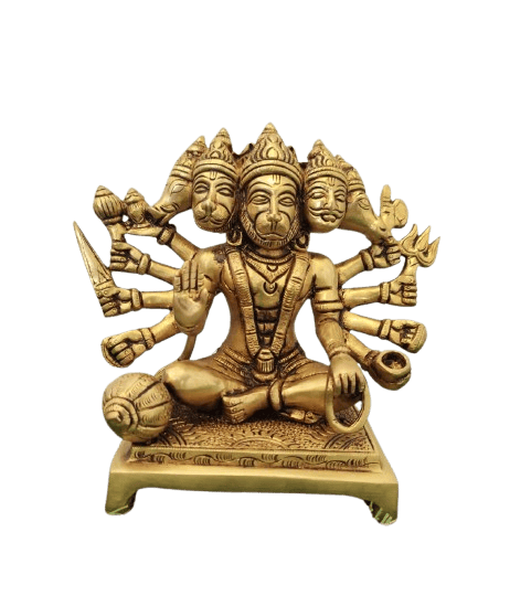 Panchmukhi Hanuman Brass Statue