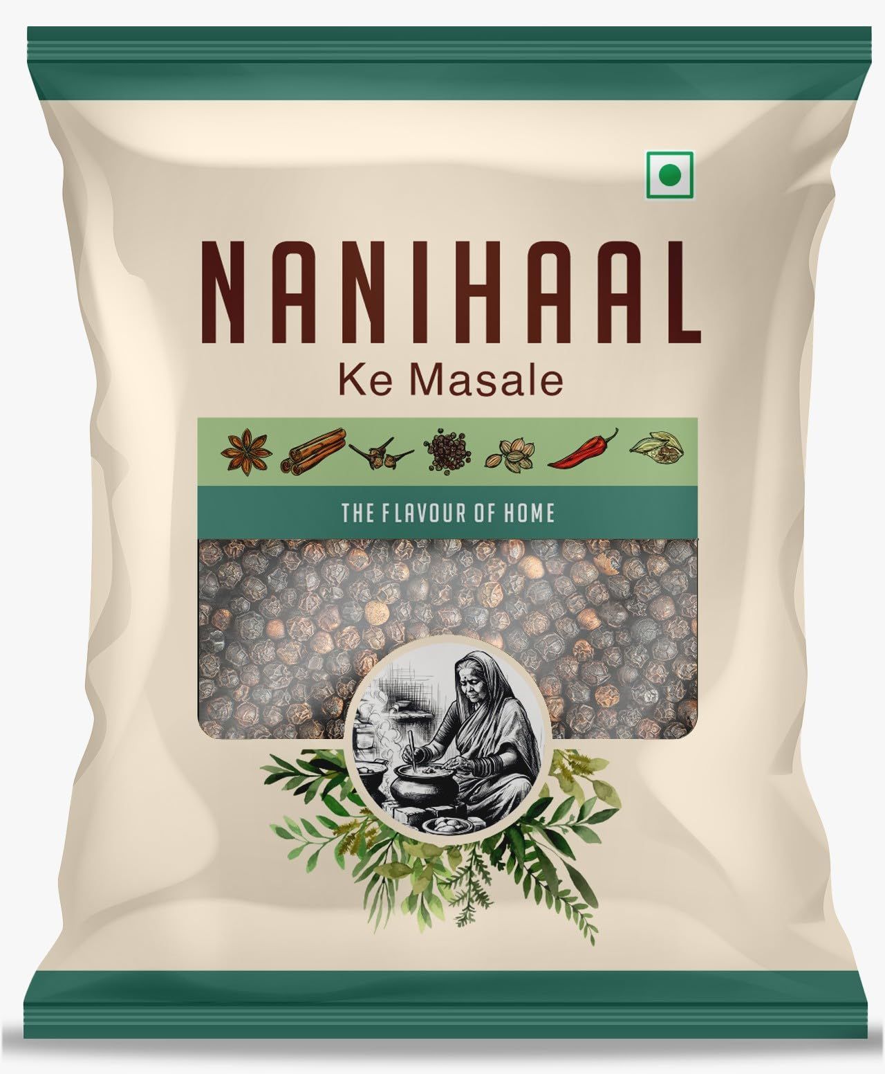 NANIHAAL Black Pepper (Kali Mirch) Whole| 100% Pure And Natural | Ideal For Cooking, Seasoning, And Health Benefits