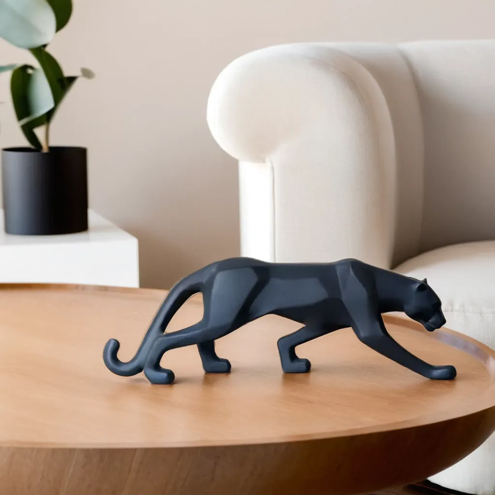 Modern Art Geometric Panther statue /Multicolours