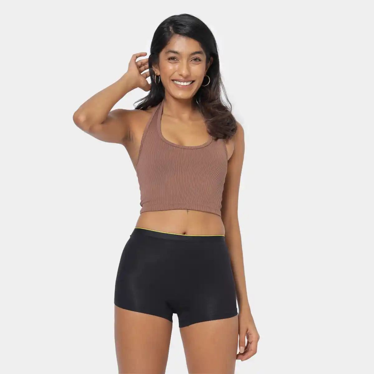 Bummer Women's Solid Micro Modal Boyshorts Panties | Soft & Breathable Underwear - Nox