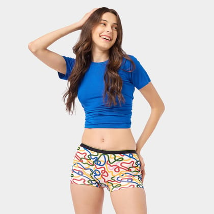 Bummer Women's Printed Micro Modal Boyshorts Panties | Soft & Breathable Underwear - String Theory