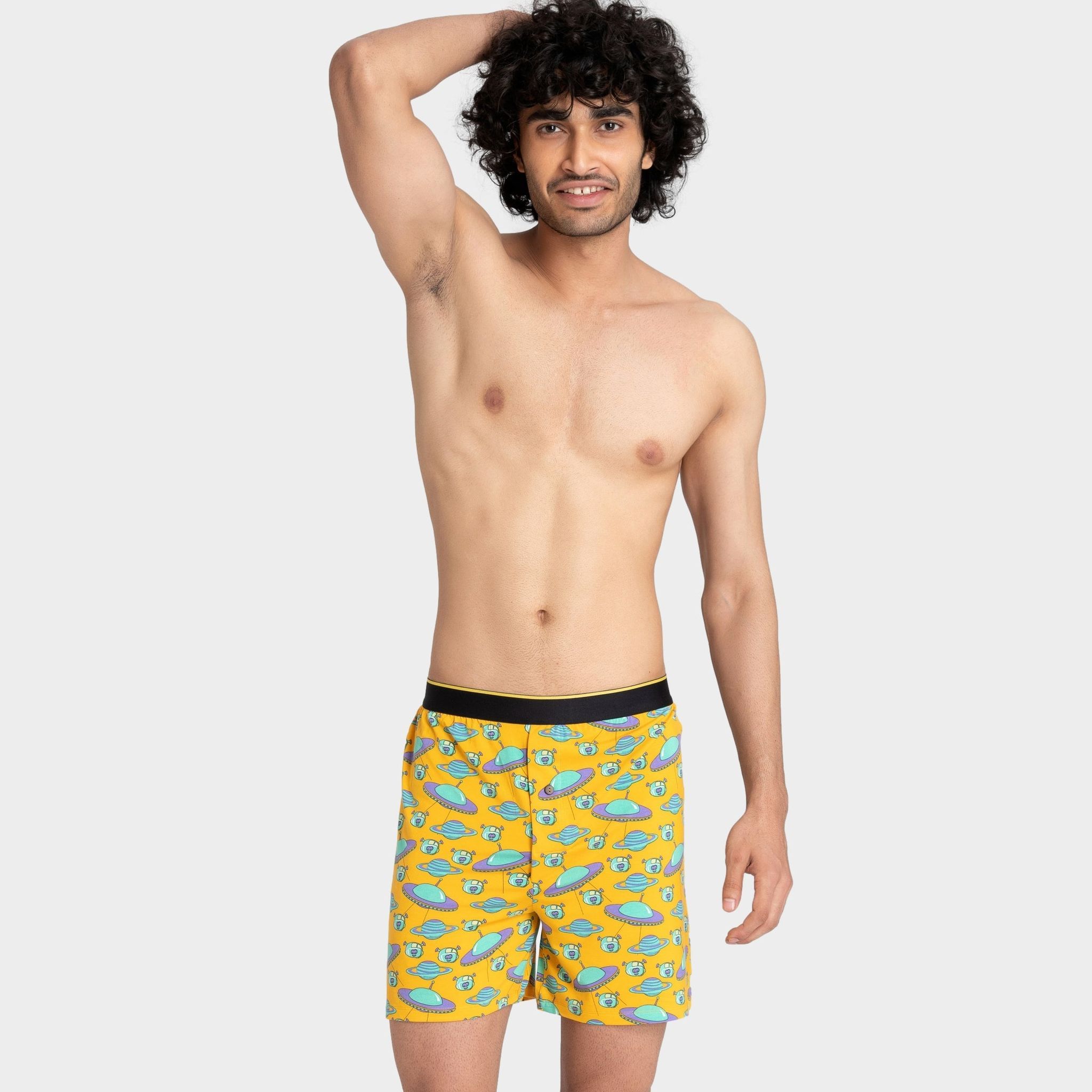 Bummer Men's Printed Micro Modal Boxers Underwear | Ultra Soft & Breathable - Spacepunks