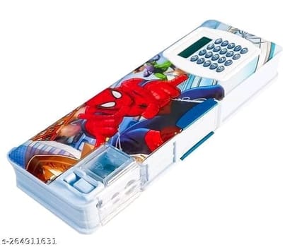 Marvel Avengers Spiderman Pencil Box with Calculator for Kids