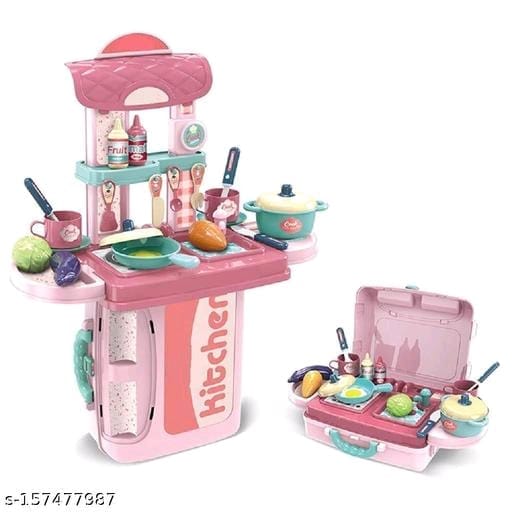 Little Chef's Kitchen Playset - 2-in-1 Suitcase and Kitchen Set with 25 Accessories