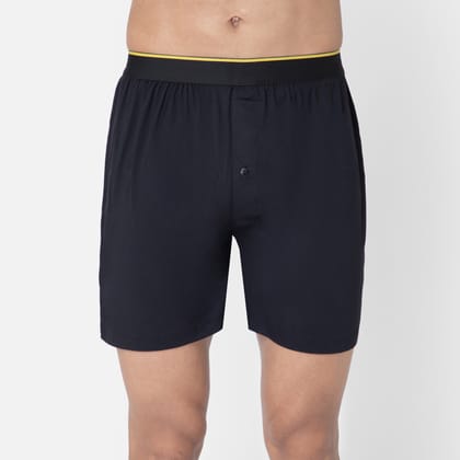 Bummer Men's Solid Micro Modal Boxers Underwear | Ultra Soft & Breathable - Nox