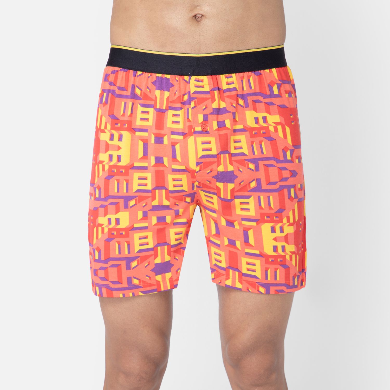 Bummer Men's Printed Micro Modal Boxers Underwear | Ultra Soft & Breathable - Bricked