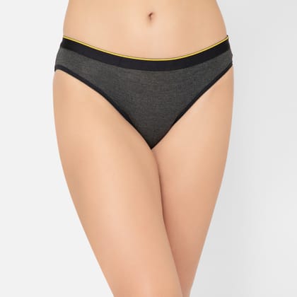 Bummer Women's Solid Micro Modal Bikinis Panties | Soft & Breathable Underwear - Charcoal Melange