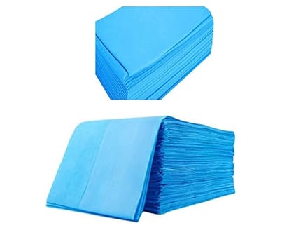 FAIRBIZPS Disposable Non-Woven Bed Sheet for Hospital, Hotel, Spa and Beauty Parlor (Blue, 70 x 78 Inch/180 x 200 cm) (Pack of 10)