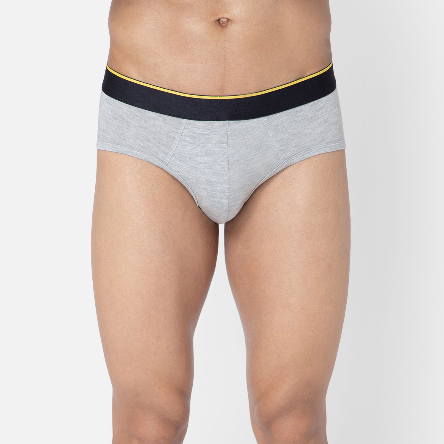 Bummer Men's Solid Micro Modal Briefs Underwear | Ultra Soft & Breathable - Grey Melange