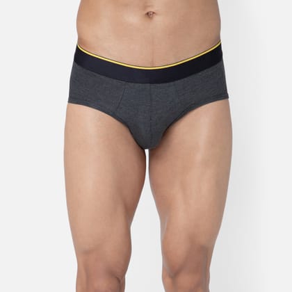 Bummer Men's Solid Micro Modal Briefs Underwear | Ultra Soft & Breathable - Charcoal Melange