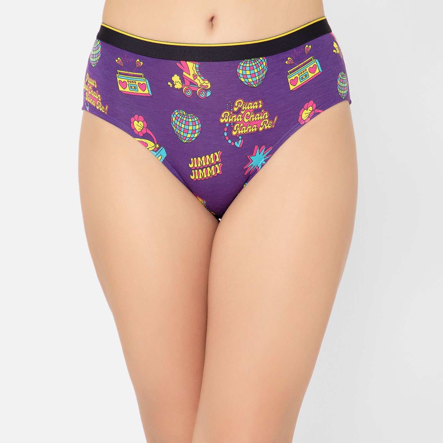 Bummer Women's Printed Micro Modal Hipsters Panties | Soft & Breathable Underwear - Stereo Hearts