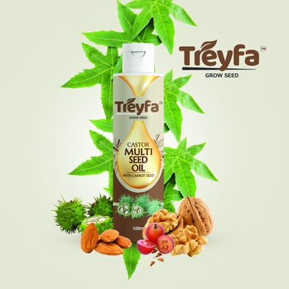 Treyfa Castor multi seed oil for ultimate care of hair, eyelashes & eyebrows