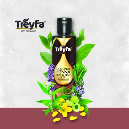 Treyfa coconut henna black hair oil for naturally black & healthy hair