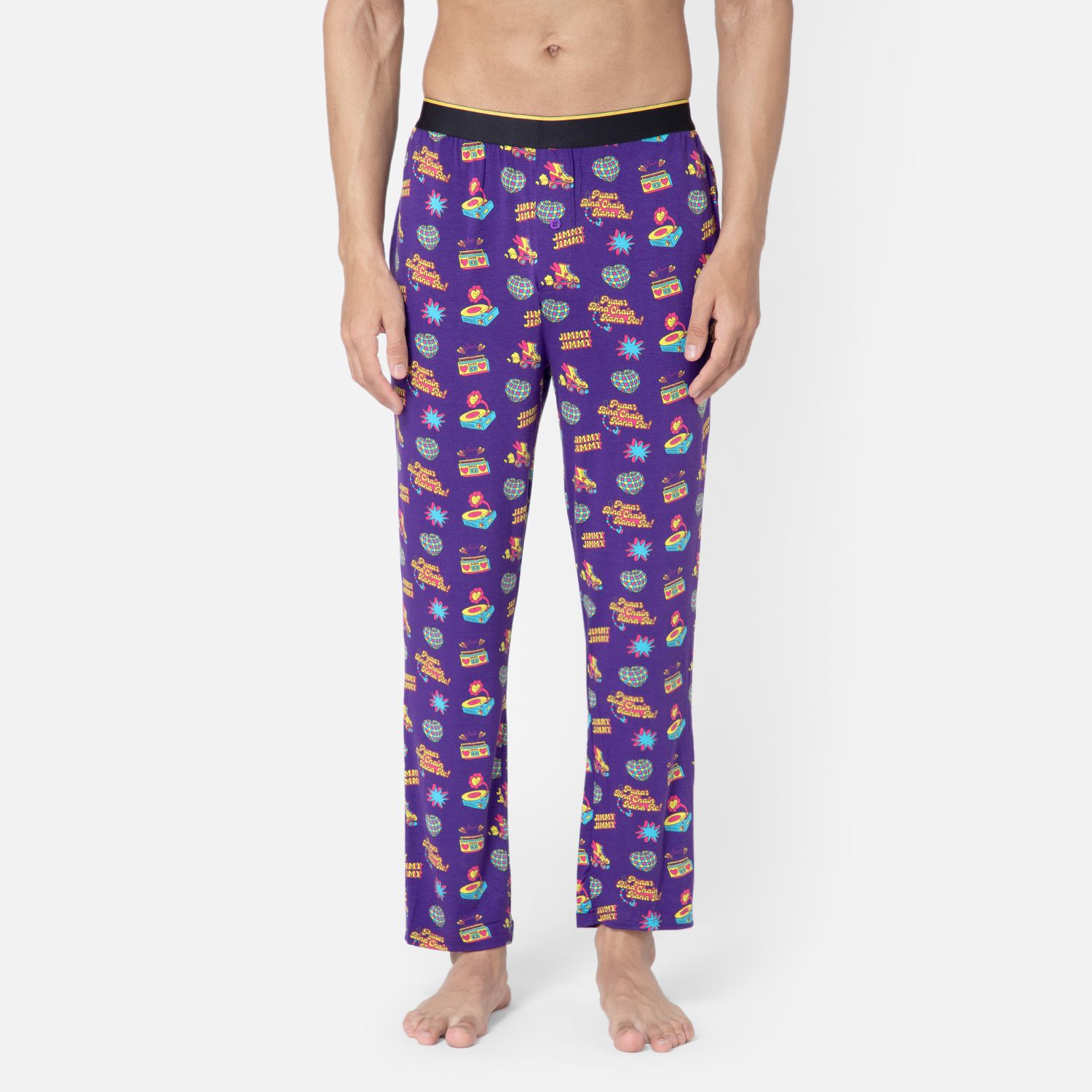 Bummer Men's Relaxed Fit Micro Modal Lounge Pyjama Pants | Stretchy & Soft Waistband - Stereo Hearts