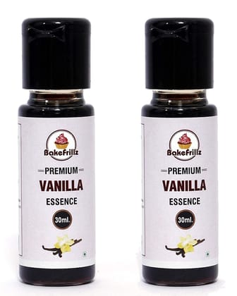 Bakefrillz Vanilla (30 ml x 2) Food Flavor Essence for Cake Baking, Ice Creams, Puddings, Cookies, Essence for Cake Making