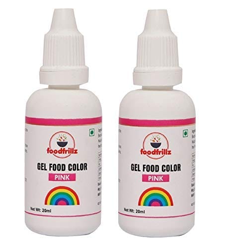 foodfrillz Pink Food Gel Color, Pack of 2, 20 ml each Finest colour for Cake,cookies,Ice Creams,Sweets