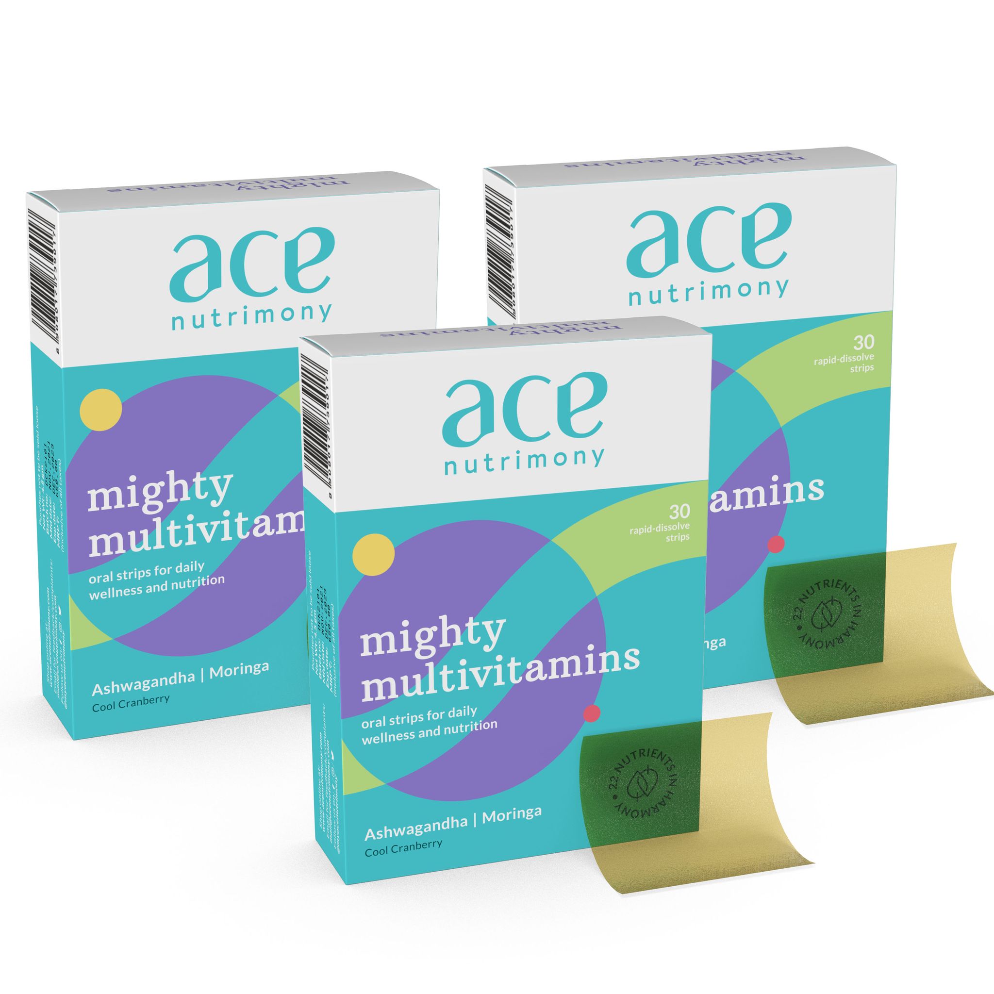 Ace Nutrimony Multivitamin for Men and Women With Vitamin C, Zinc, Ashwagandha & Moringa for better immunity, growth, & healthy heart, Sugar Free, Vegan - 90 Strips