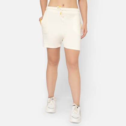 Bummer Women's Solid Micro Modal Shorts | Relaxed Fit Casual Lounge Shorts with Side Pocket - Champagne