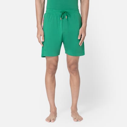 Bummer Men's Solid Micro Modal Shorts | Regular Fit Casual Lounge Shorts with Side Pocket - Matcha