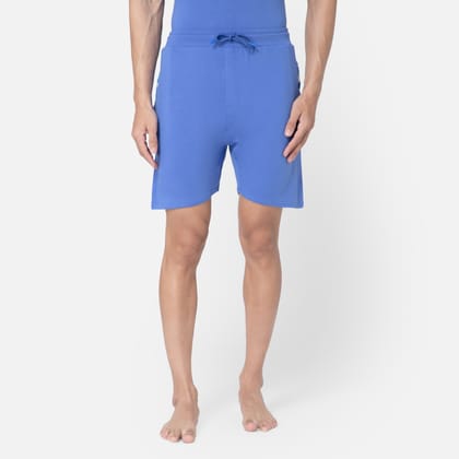 Bummer Men's Solid Micro Modal Shorts | Regular Fit Casual Lounge Shorts with Side Pocket - Azure