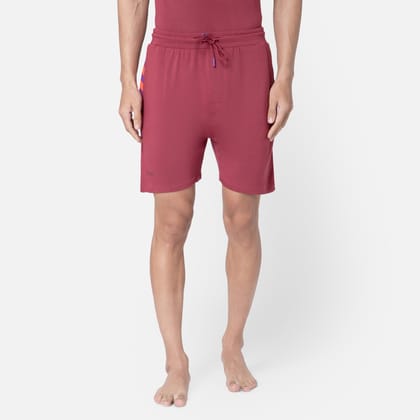 Bummer Men's Solid Micro Modal Shorts | Regular Fit Casual Lounge Shorts with Side Pocket - Merlot