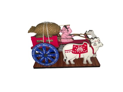 Wooden Ox-Cart Showpiece