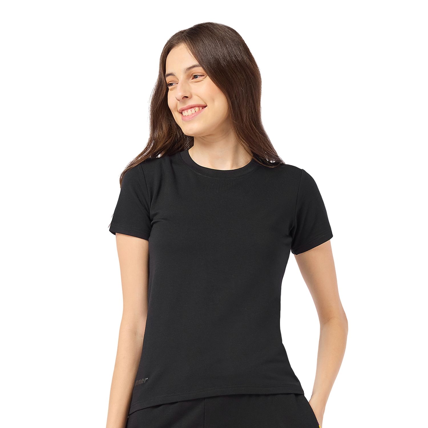 Bummer Women's Round Neck Solid Lounge T-Shirts | Relaxed Fit,Terry Modal & Half-Sleeve Tshirt - Afterhours