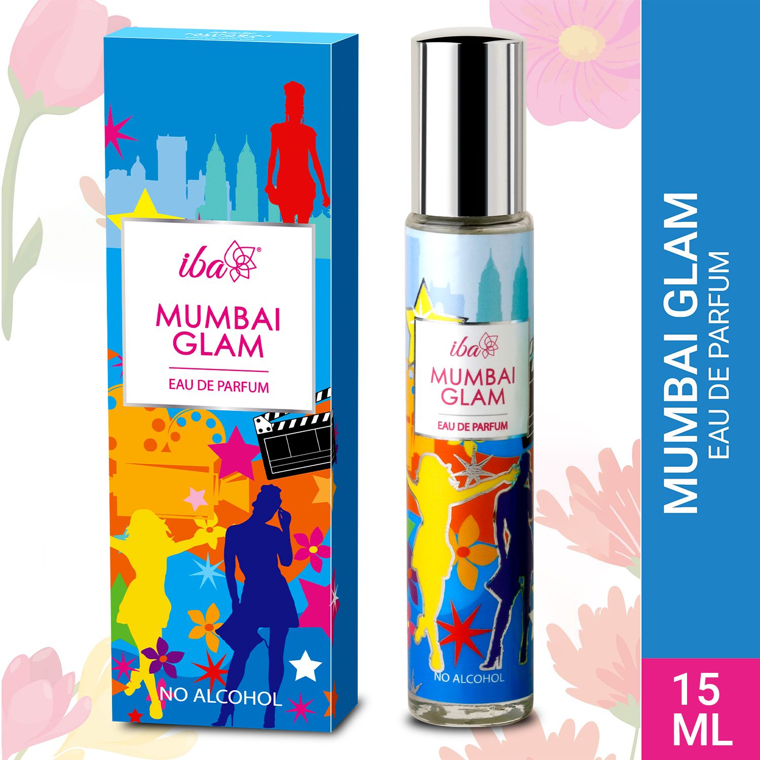 Iba Eau De Parfum – Mumbai Glam - 15 ml, Perfume Spray | Long Lasting Floral & Fruity Fragrance For Women l Skin Friendly Fresh Perfume for Everyday Fragrance | Alcohol-Free