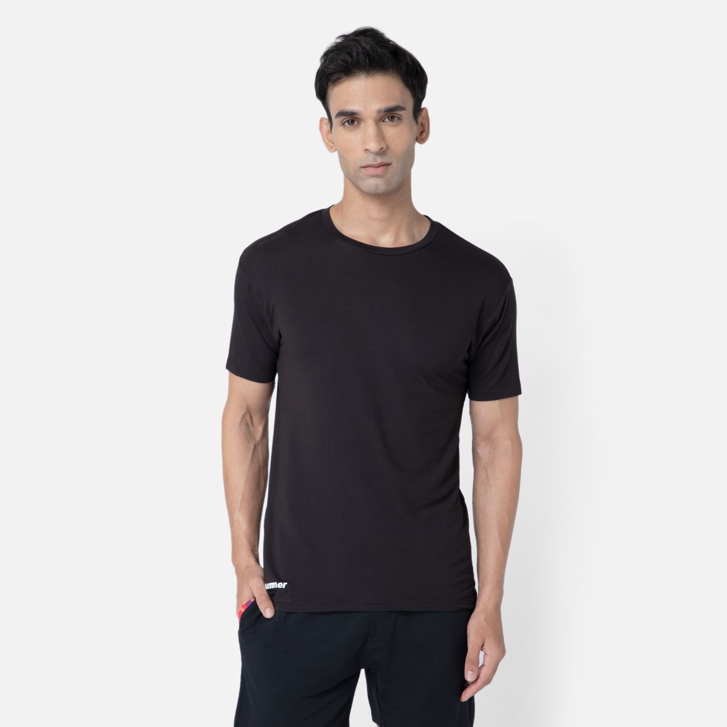 Bummer Men's Solid Relaxed Fit Micro Modal Half Sleeve T-Shirt - Afterhours