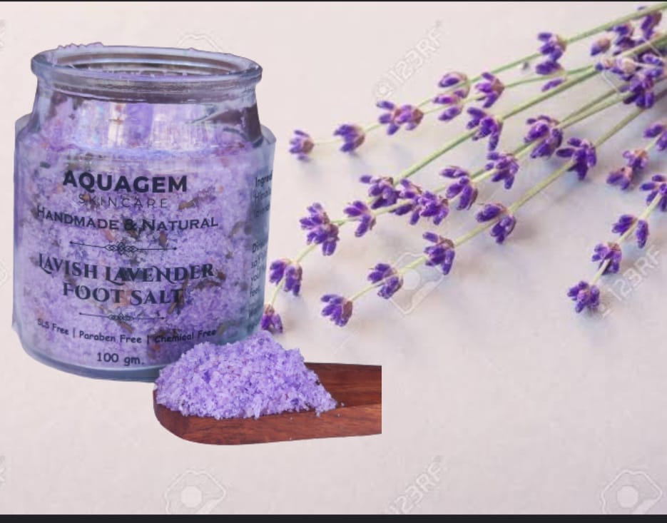  AQUAGEM Handmade & Natural Javish Lavender Foot Salt