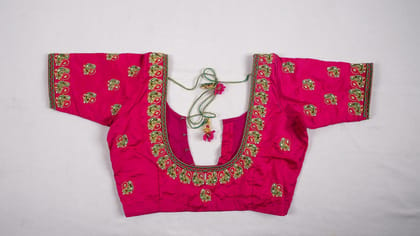 Readymade Designer Saree Blouse With Hand Embroidery Work