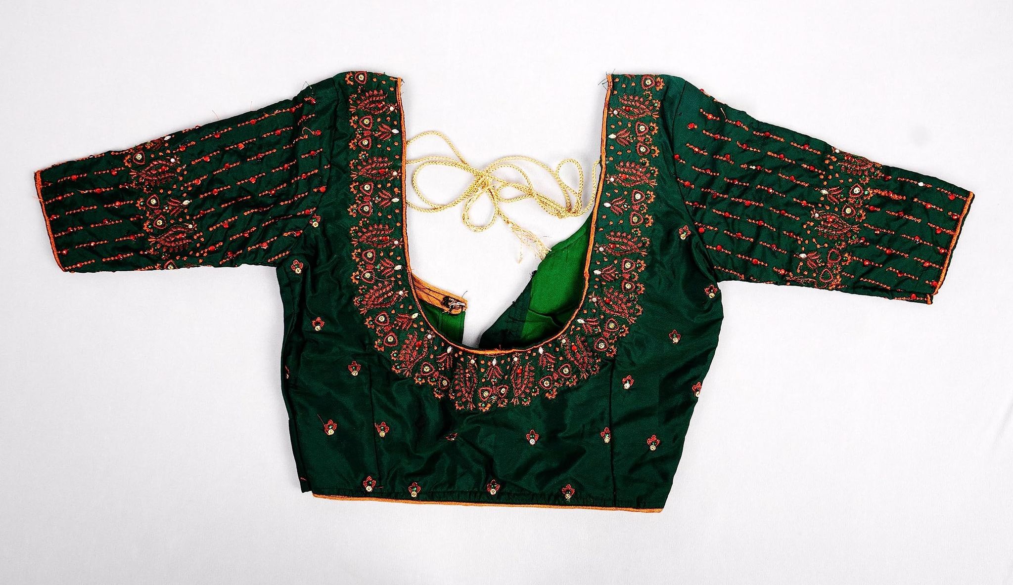 Green blouse with embroidery