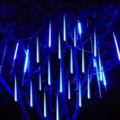  Blue LED Meteor Shower Lights, Cascading Raindrop Lights for Christmas, Party, Wedding, Garden, Home Decoration