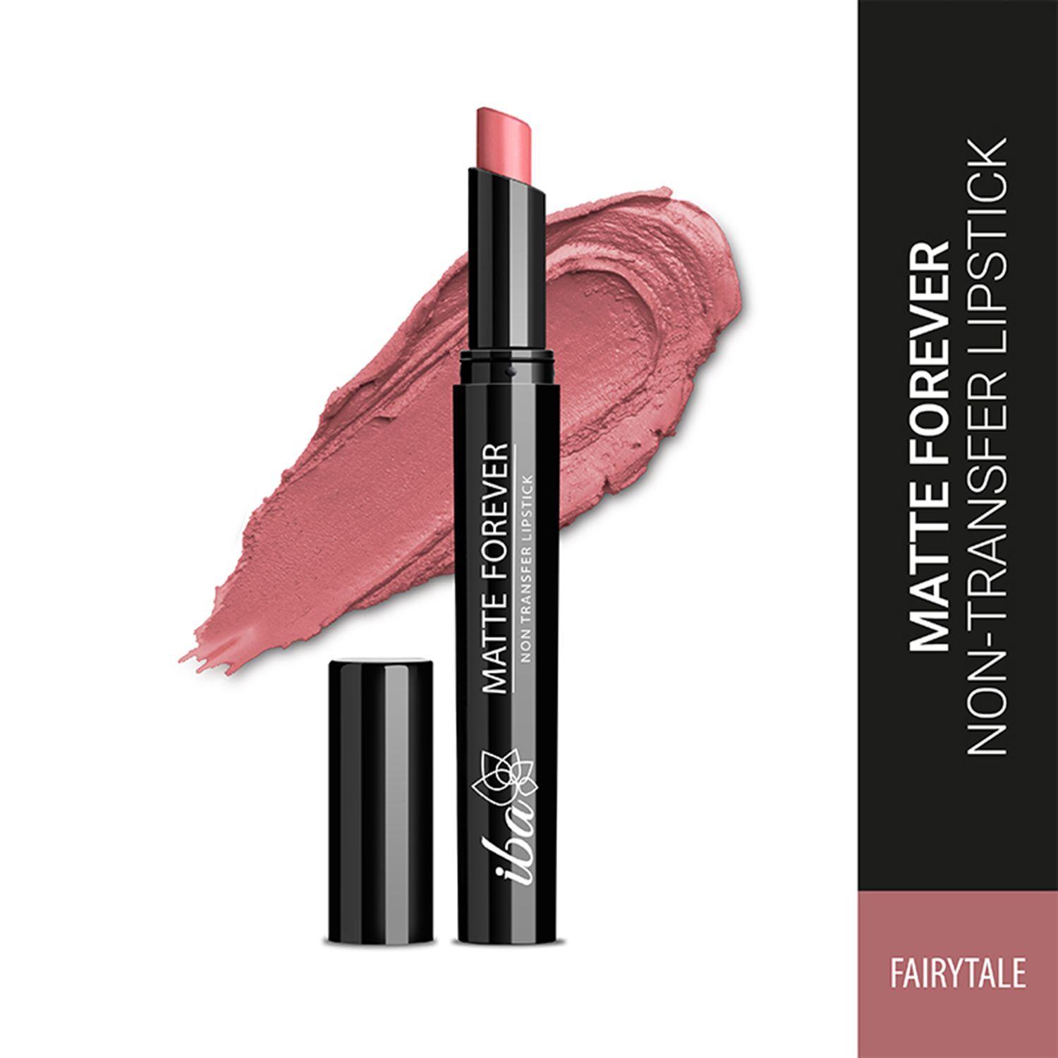 Iba Matte Forever Non-Transfer Lipstick for Women - 01 Fairytale | Matte Finish | Highly Pigmented, Smudge-proof & Lightweight | Non-Sticky and Non-Drying | Lip Makeup | 2g