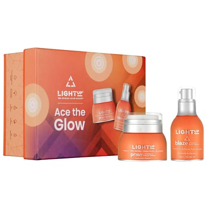 Light Up Ace The Glow Vitamin C Skin Brightening Set with Prism Vitamin C Glow Cream (50g) and Blaze Vitamin C Glow Serum (30ml) for Advanced Brightening, Deep Hydration & Nourishment…