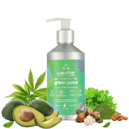 Light Up Green Juice Superfood Brightening Intense Hydration, Deep Pore Cleansing, Anti-Acne, Detoxifying Face Wash with Avocado, Hemp, Matcha, Parsley, Chlorophyll, Sweet Almond, Shea Butter - 200 ml…