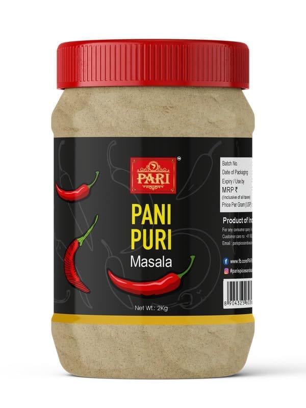 Pari Pani Puri (Golgappa) / Puchka/Fuchka Masala | Blended Cooking Supplies | Pure & Hygiene | 100% Fresh and Natural | (Pack of 1 x 2000g)