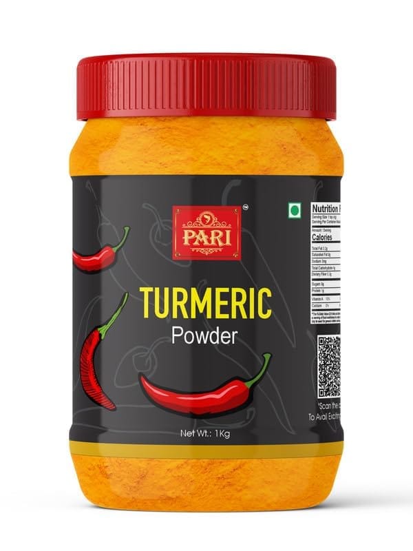 Pari Turmeric Powder, Highly Aromatic Turmeric, No Artificial Colour & Flavour, Minimum 2%-2.5% Curcumin | (Pack of 1 x 1000g)