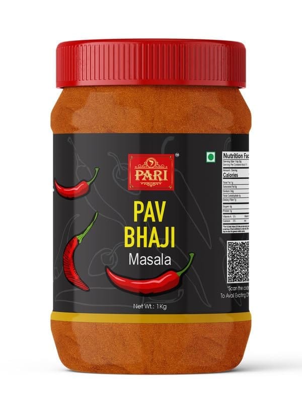 Pari Pav Bhaji Masala Mumbai Style | No Artificial Colours For Healthy Delicious Cooking Exotic Spices | Blended Cooking Supplies | Pure & Hygiene | 100% Fresh and Natural | (Pack of 1 x 1000g)