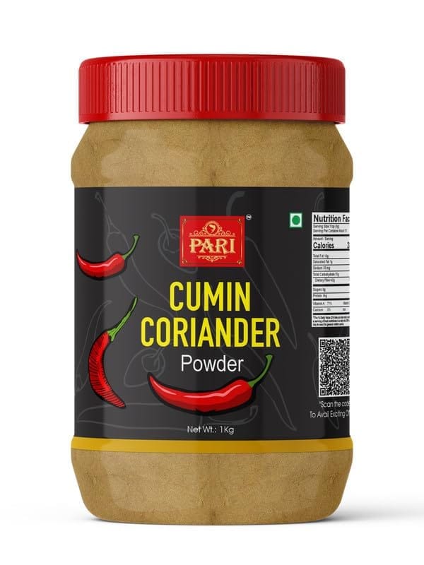 Pari Coriander Cumin Powder | Jeera Dhania Powder (Mixed Powder) Authentic Flavor Perfectly Balanced | Rich in Flavour & Aroma Used in Curries, Sabzi & Many More Dishes | (Pack of 1 x 1000g)