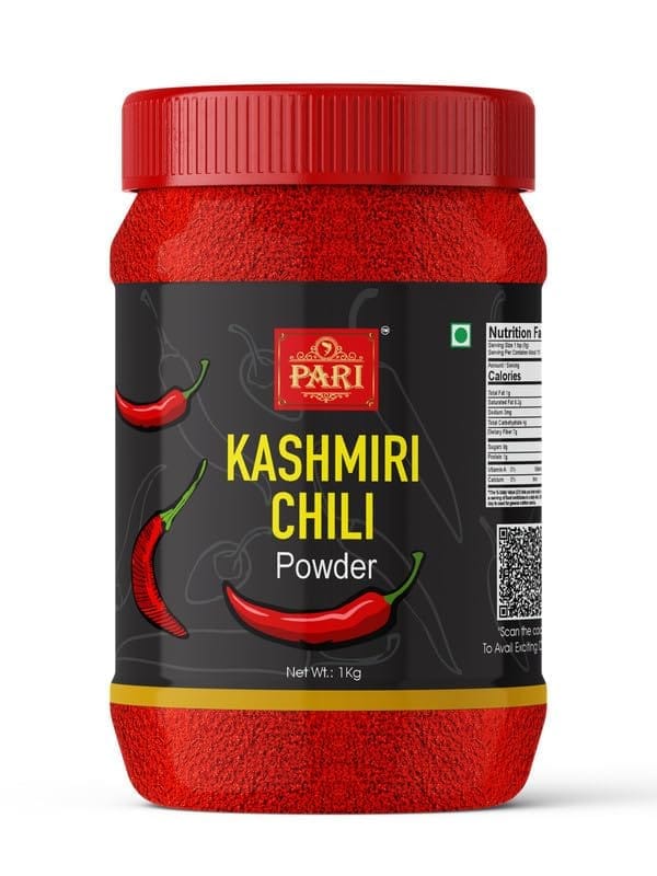 Pari Kashmiri Red Chilli Powder | Lal Mirch | Premium, Authentic,No added colours & preservatives | (Pack of 1 x 1000g)